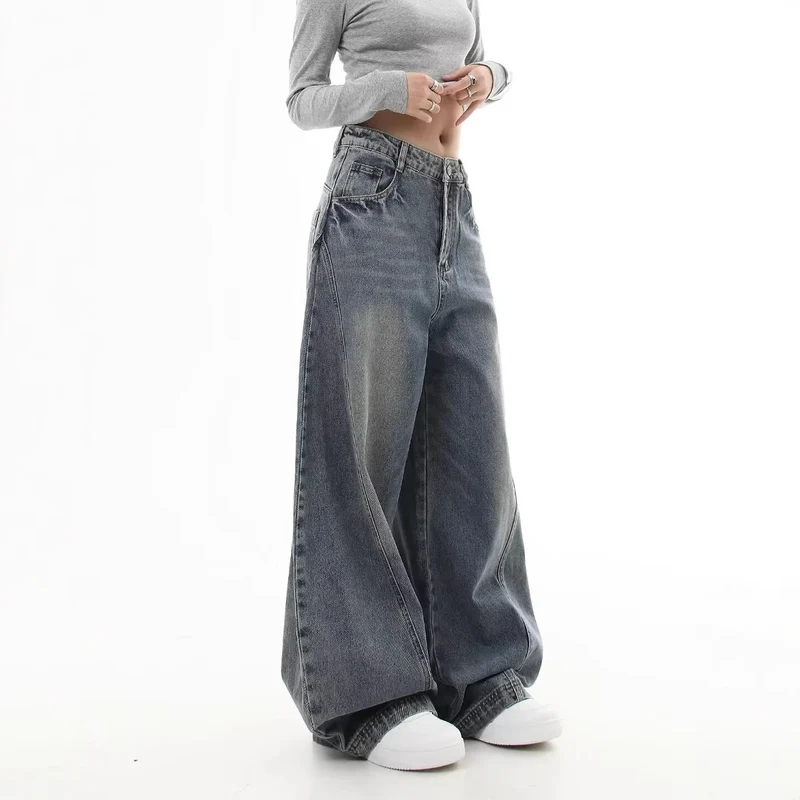 Damen Weitgeschnittene Mom-Jeans Nord Taschen
