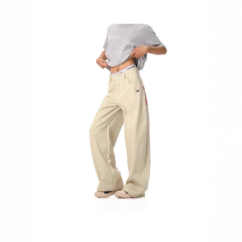 Damen Weitgeschnittene modische Stoffhose Nord Taschen