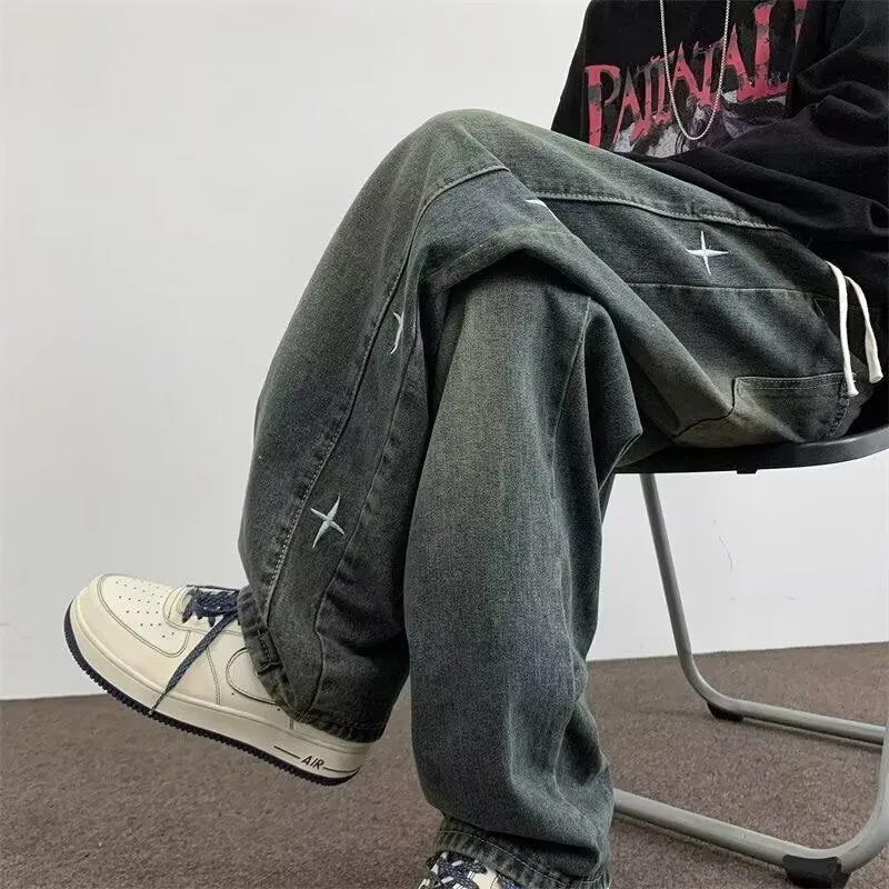 Damen Weitgeschnittene Jeanshose mit einzigartigem Design Nord Taschen