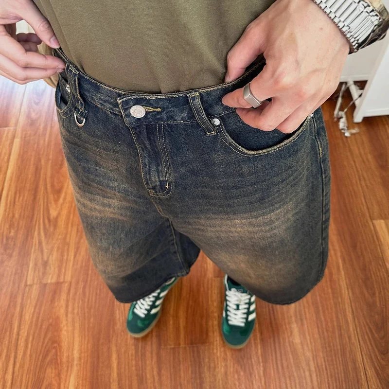 Damen Weitgeschnittene Jeans-Shorts Nord Taschen