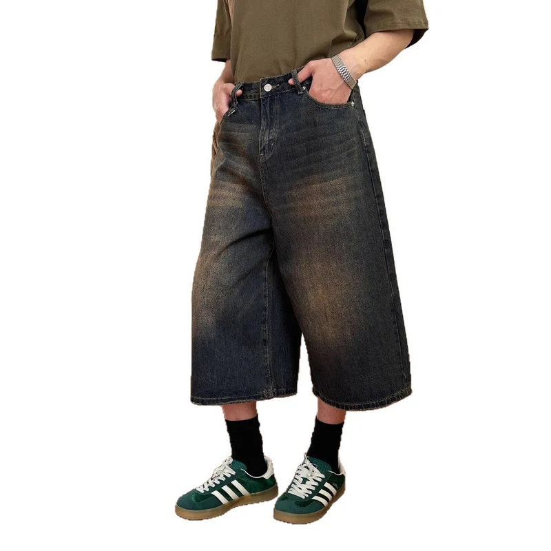 Damen Weitgeschnittene Jeans-Shorts Nord Taschen