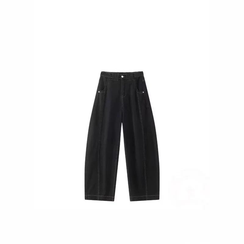 Damen Weitgeschnittene Jeans mit ausgefallenem Used-Look Nord Taschen