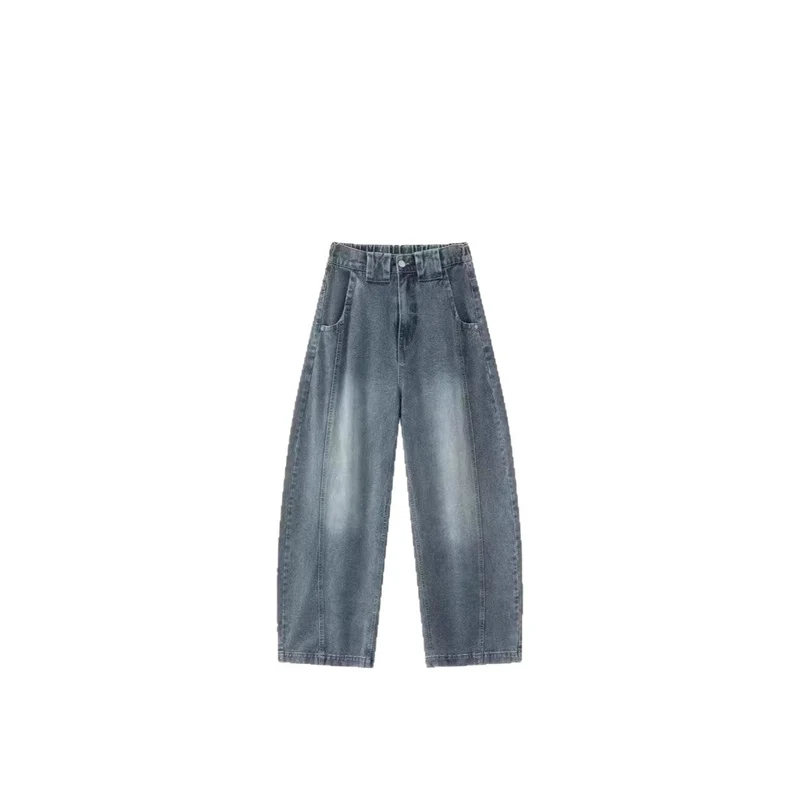 Damen Weitgeschnittene Jeans mit ausgefallenem Used-Look Nord Taschen