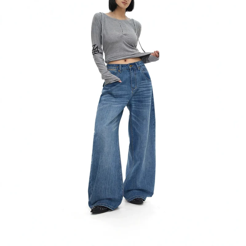 Damen Weitgeschnittene Jeans Nord Taschen 1787982170