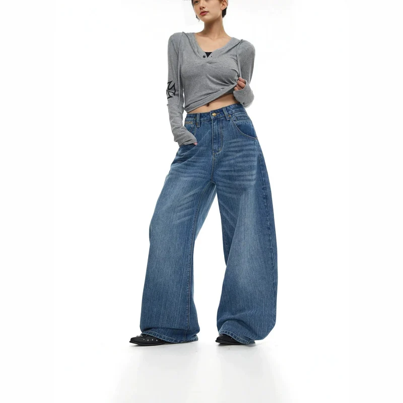 Damen Weitgeschnittene Jeans Nord Taschen 1787982170