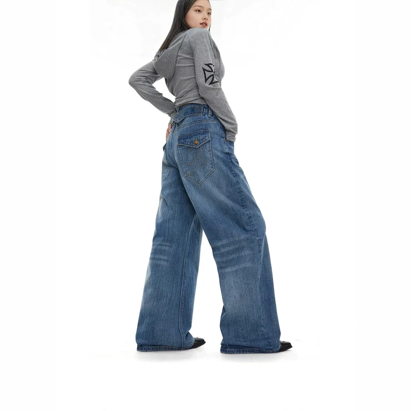 Damen Weitgeschnittene Jeans Nord Taschen 1787982170