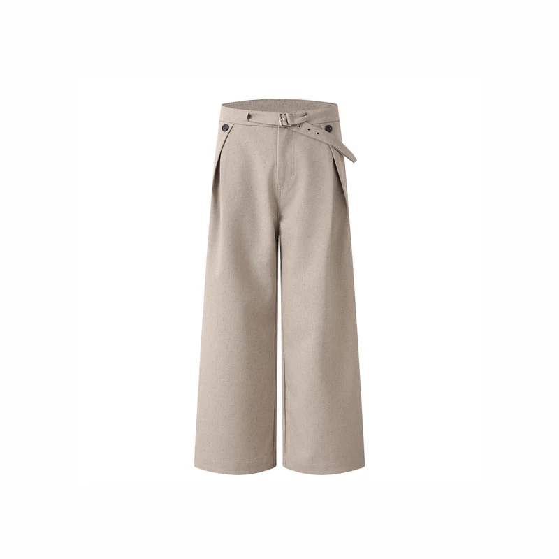 Damen Weitgeschnittene Hochtaillierte Stoffhose Nord Taschen