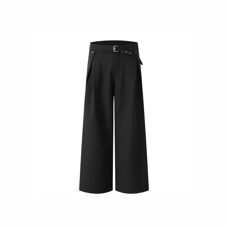 Damen Weitgeschnittene Hochtaillierte Stoffhose Nord Taschen
