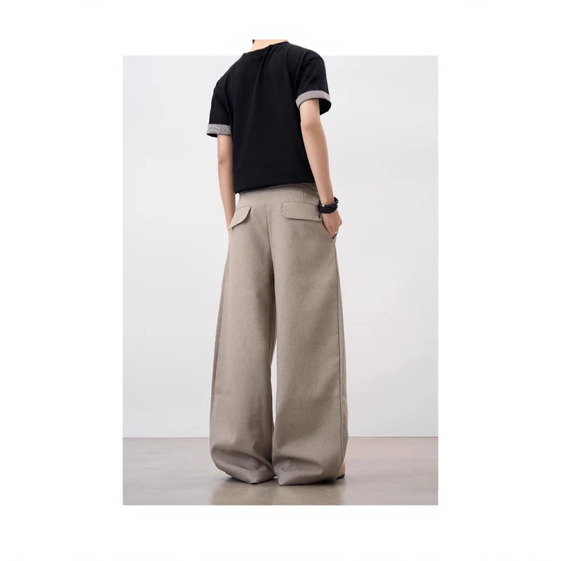 Damen Weitgeschnittene Hochtaillierte Stoffhose Nord Taschen