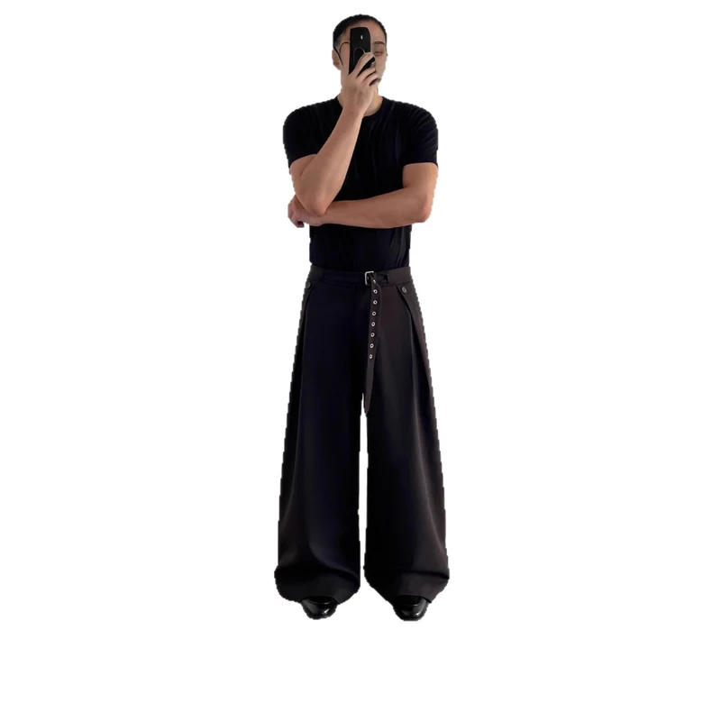 Damen Weitgeschnittene Hochtaillierte Stoffhose Nord Taschen