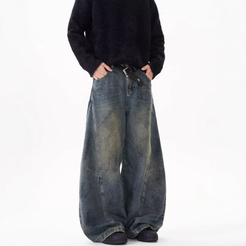 Damen Weitgeschnittene Hochbundjeans Nord Taschen