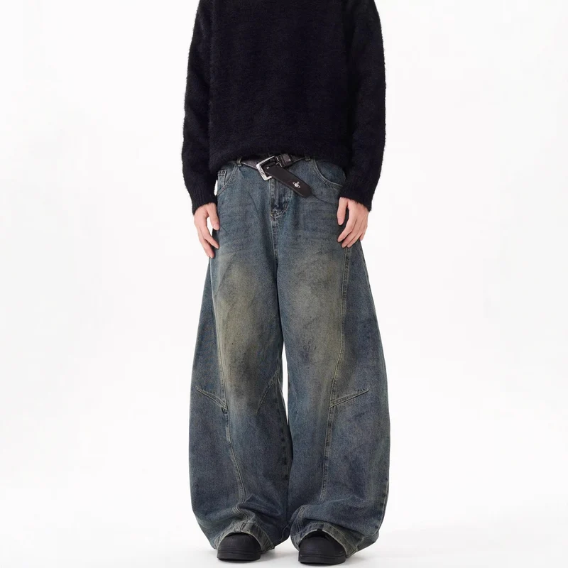 Damen Weitgeschnittene Hochbundjeans Nord Taschen