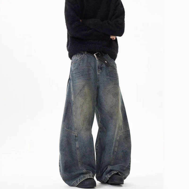 Damen Weitgeschnittene Hochbundjeans Nord Taschen