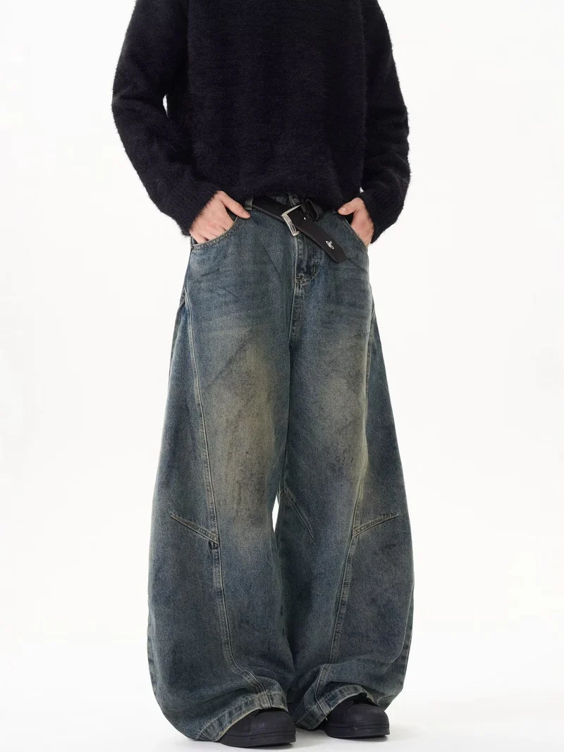 Damen Weitgeschnittene Hochbundjeans Nord Taschen