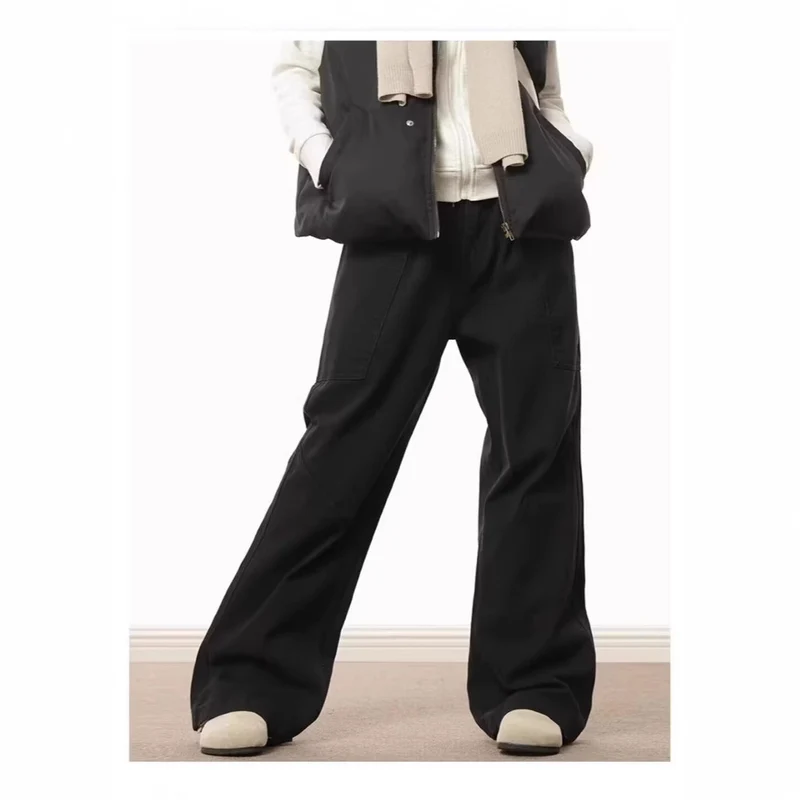 Damen Weitgeschnittene High-Waist Cargo-Hose Nord Taschen