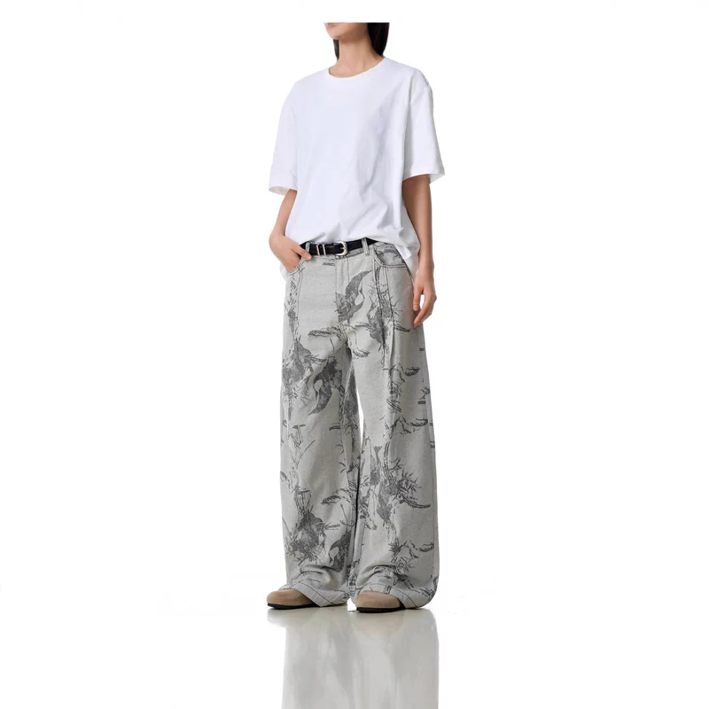 Damen Weitgeschnittene Designer-Jeans Nord Taschen