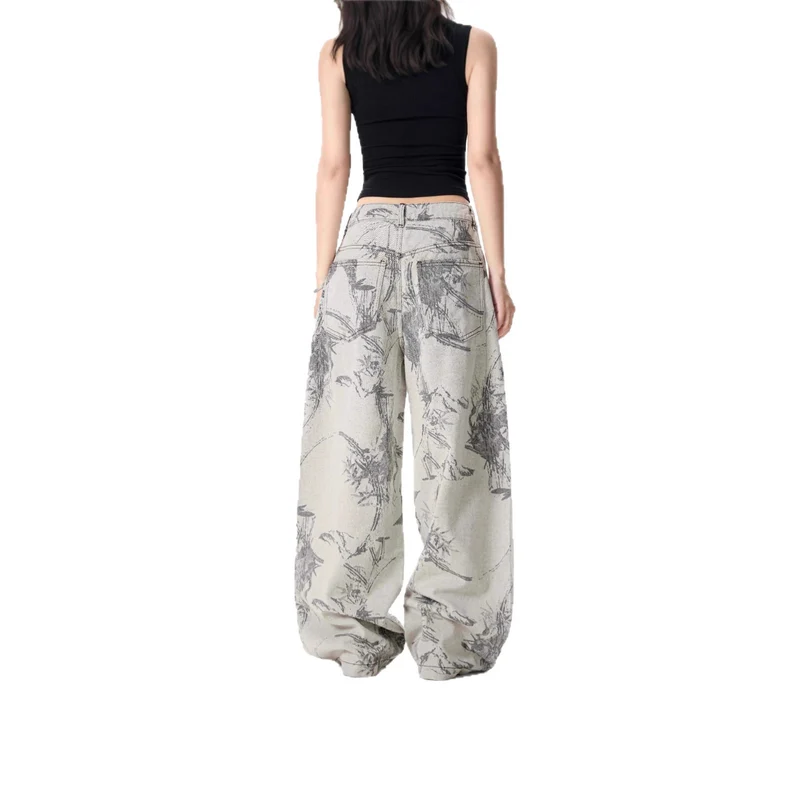 Damen Weitgeschnittene Designer-Jeans Nord Taschen