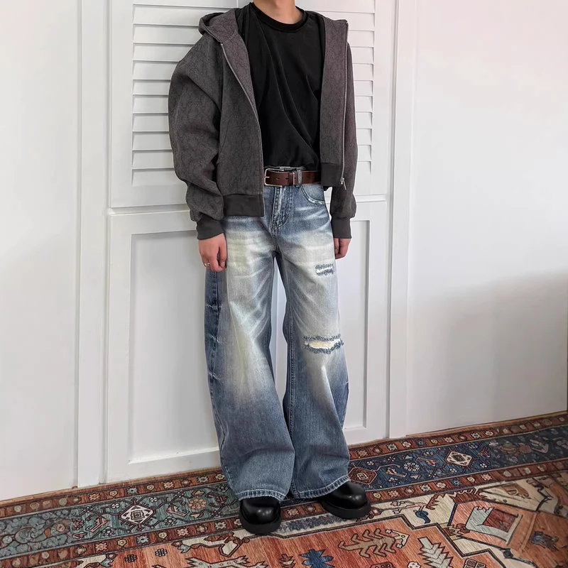 Damen Weitgeschnittene Denim Jeans Nord Taschen