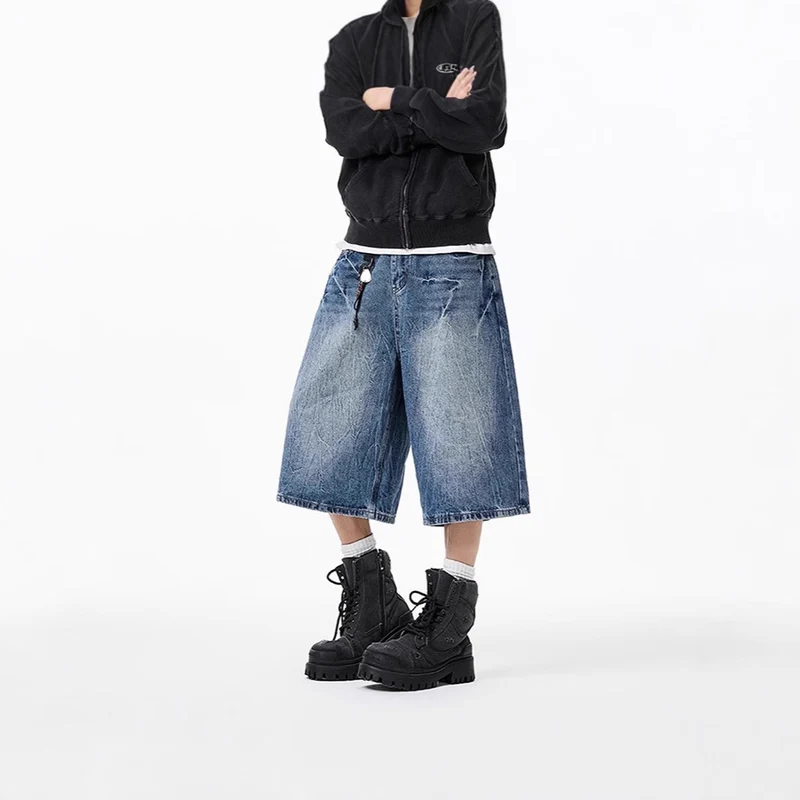 Damen Weitgeschnittene Denim-Culotte Nord Taschen