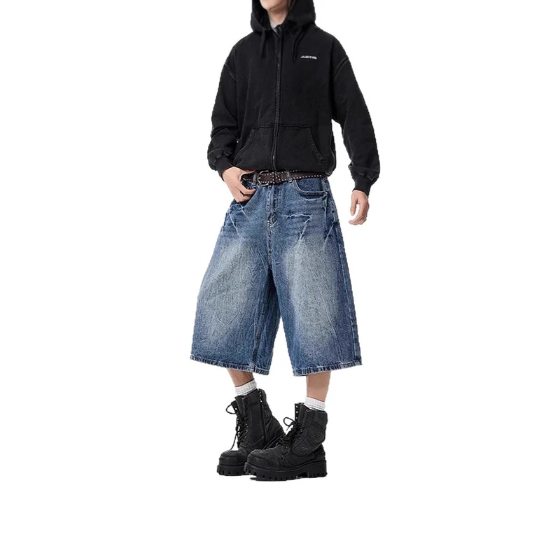 Damen Weitgeschnittene Denim-Culotte Nord Taschen