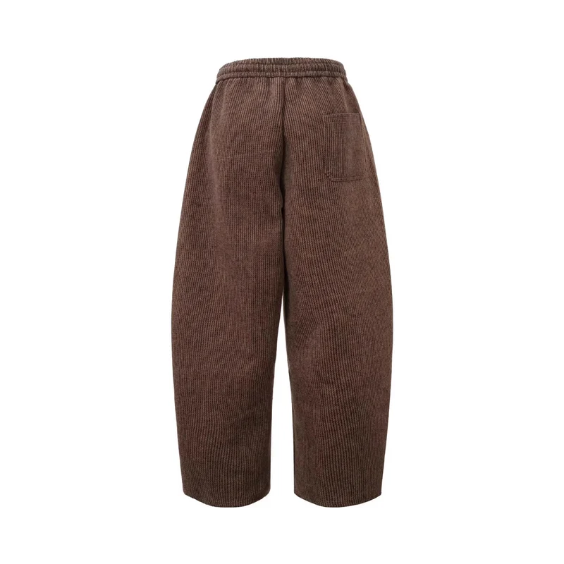 Damen Weitgeschnittene Cord-Hose mit elastischem Bund Nord Taschen