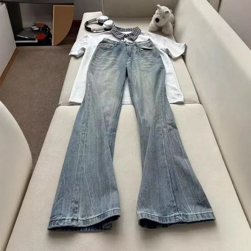 Damen Weitgeschnittene Bootcut-Jeans Nord Taschen