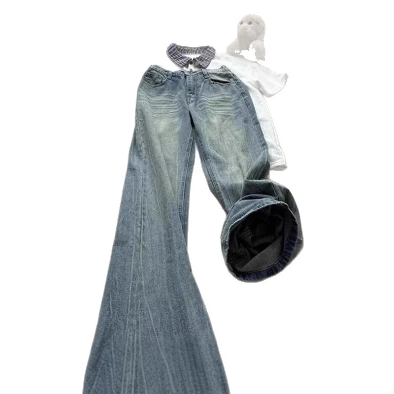 Damen Weitgeschnittene Bootcut-Jeans Nord Taschen