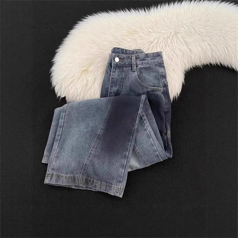 Damen Weitbeinige Destroyed Jeans Nord Taschen