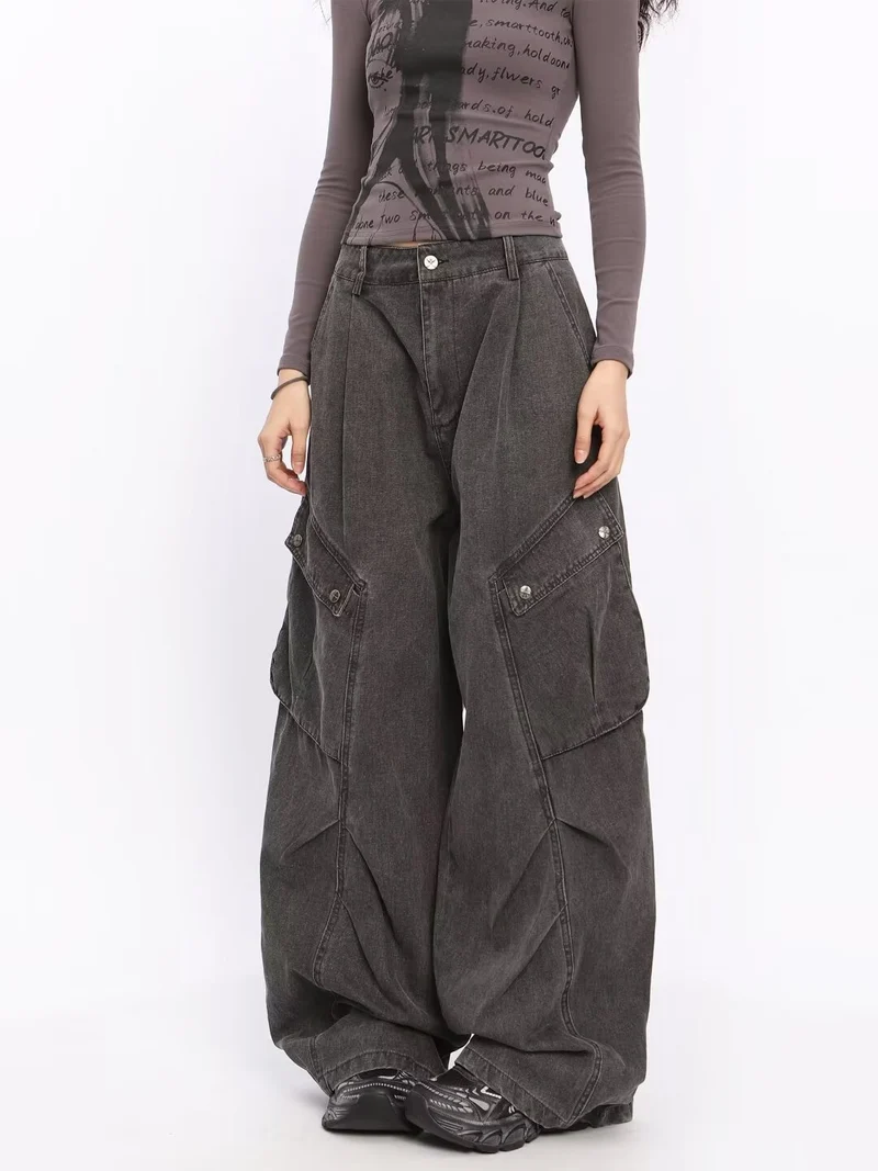 Damen Übergrößen Cargo-Jeans Nord Taschen