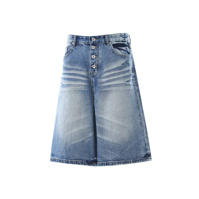 Damen Trendige Jeans-Shorts mit weitem Schnitt Nord Taschen