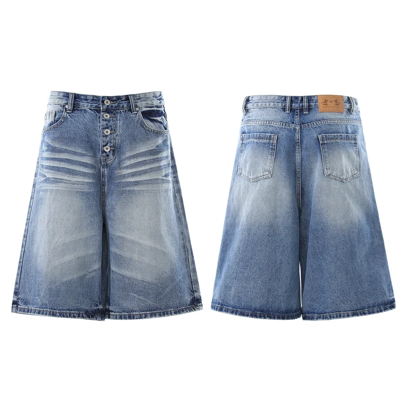 Damen Trendige Jeans-Shorts mit weitem Schnitt Nord Taschen