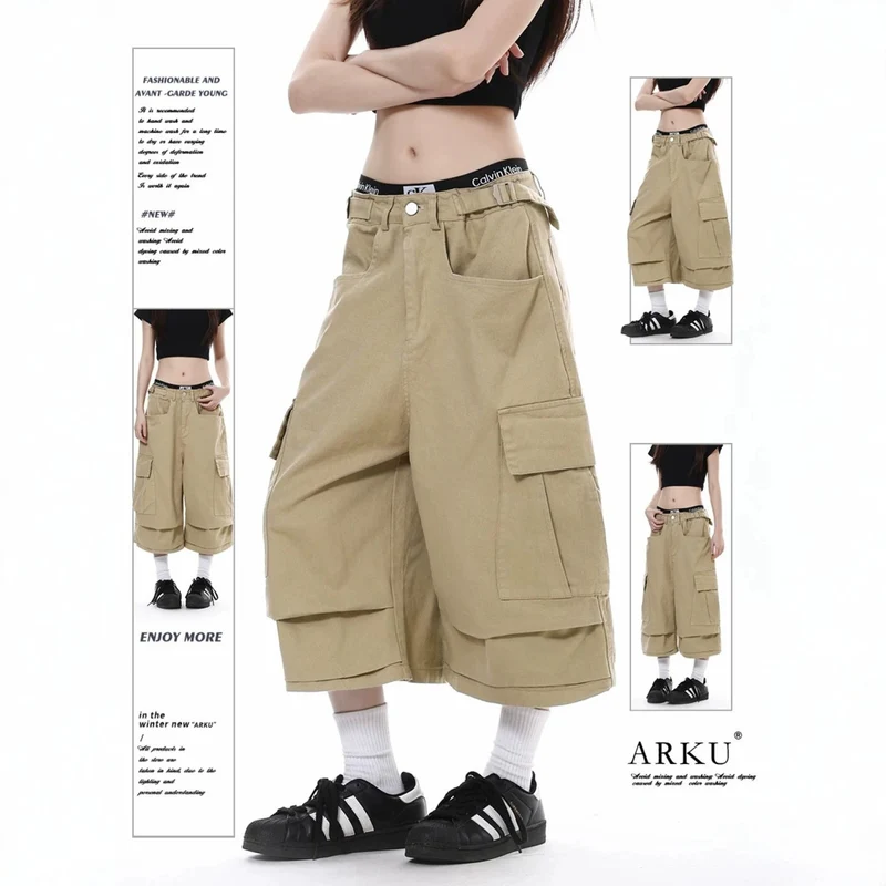 Damen Trendige Cargo-Shorts Nord Taschen