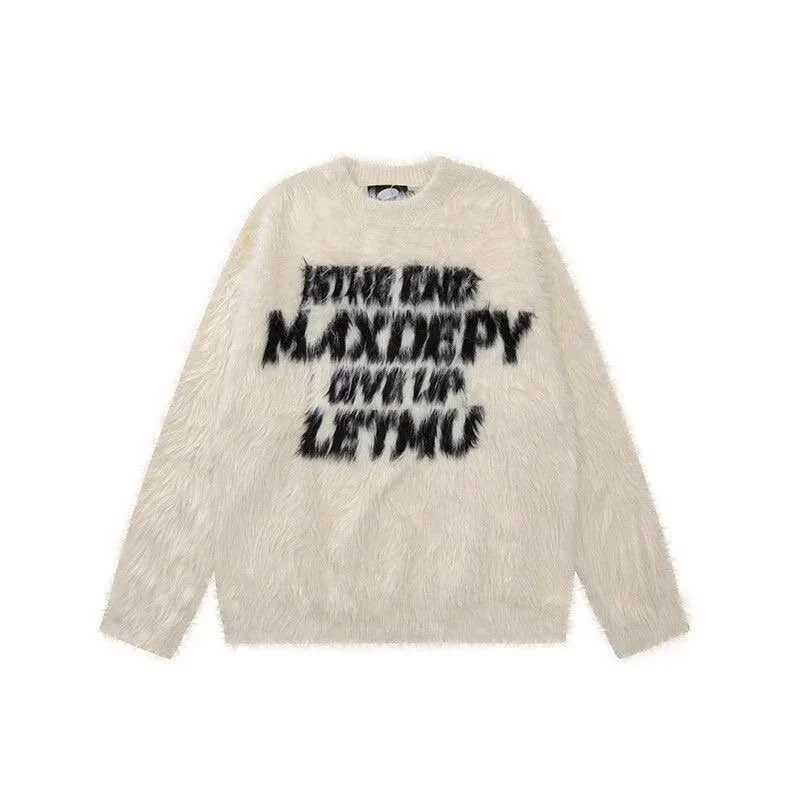 Damen Stylistischer Oversized Pullover mit kreativem Print Nord Taschen