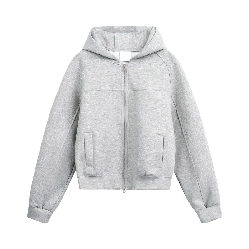 Damen Sportliche Kapuzensweatjacke Nord Taschen