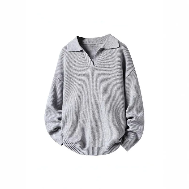 Damen Oversized Pullover mit Kragen Nord Taschen