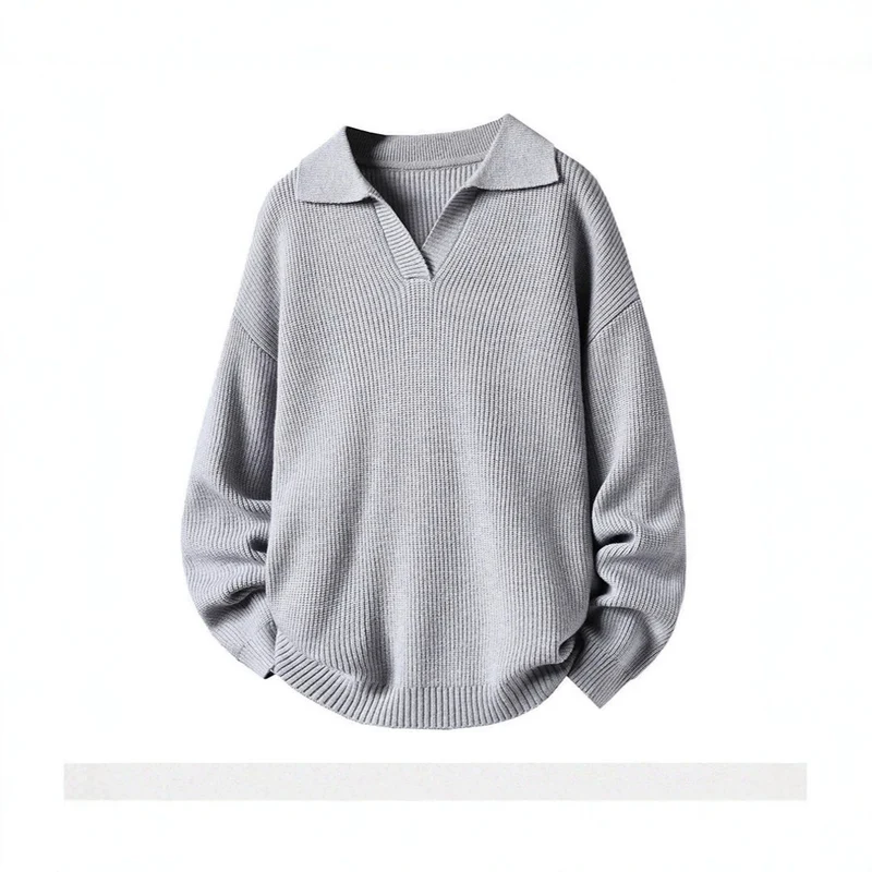 Damen Oversized Pullover mit Kragen Nord Taschen