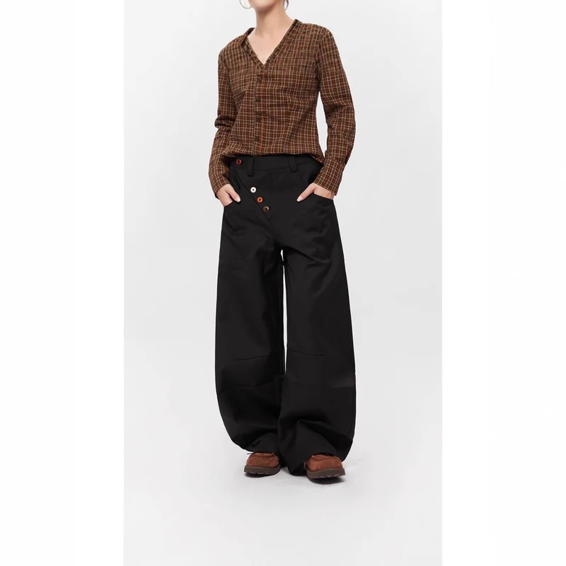 Damen Modische Weitbein-Hose Nord Taschen