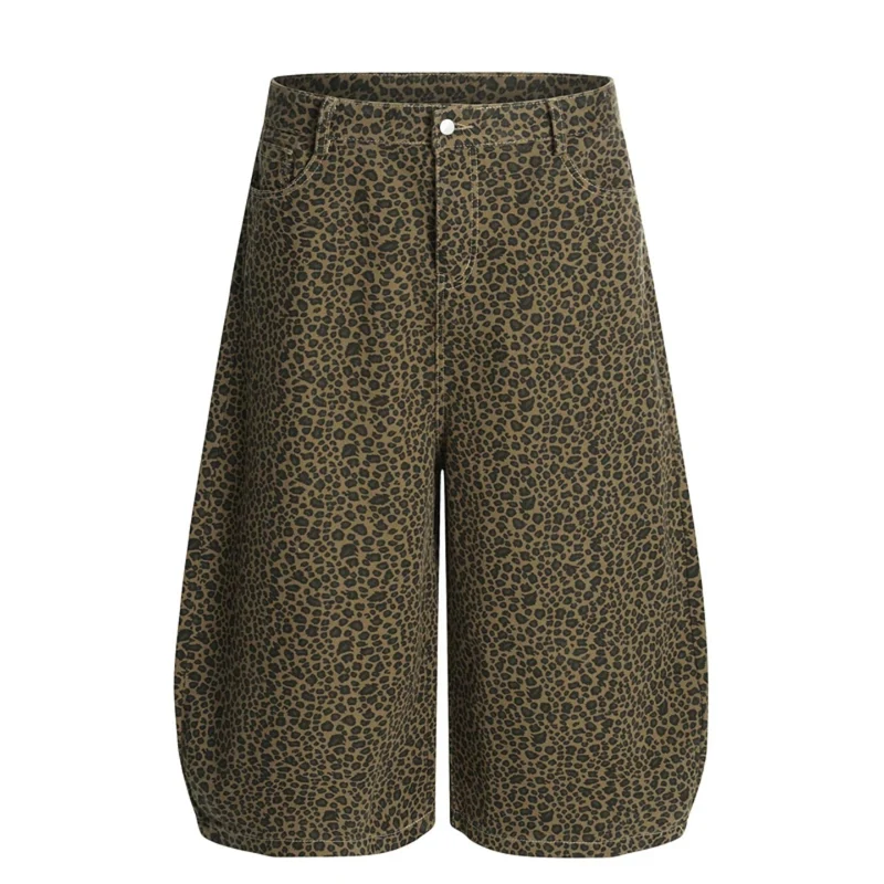 Damen Modische Weitbein-Culotte mit Animal-Print Nord Taschen