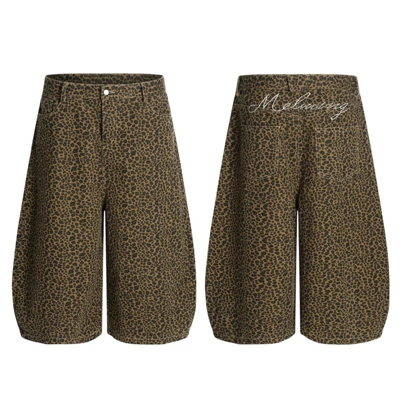 Damen Modische Weitbein-Culotte mit Animal-Print Nord Taschen