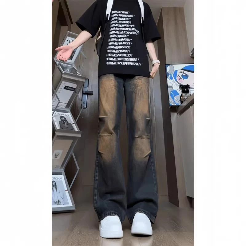 Damen Modische Oversized Jeans Nord Taschen