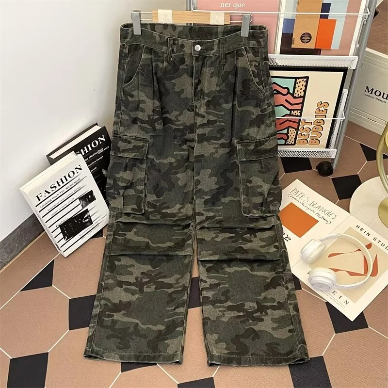 Damen Modische Cargo-Hose mit Camouflage-Muster Nord Taschen