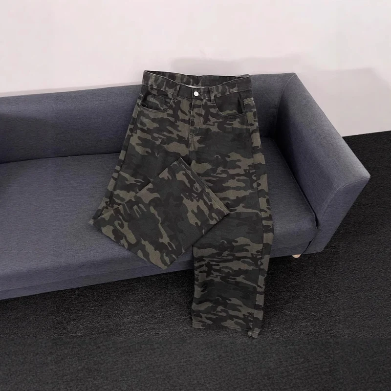 Damen Modische Camouflage Cargo-Hose Nord Taschen
