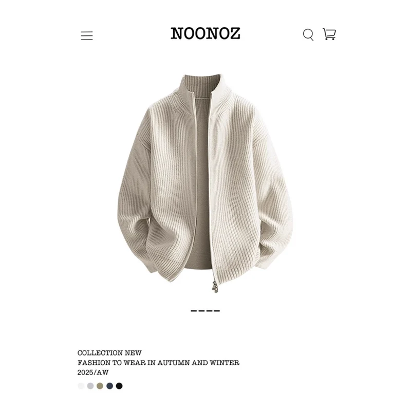 Damen Leichte Strickjacke mit hohem Kragen Nord Taschen
