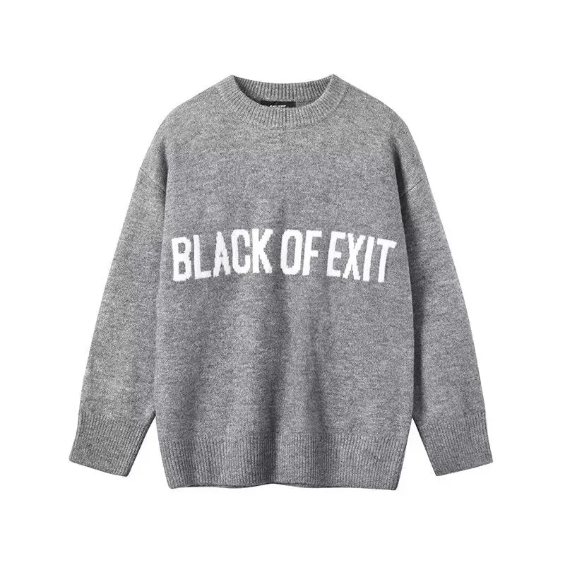 Damen Lässiger Oversized Pullover mit kreativem Schriftzug Nord Taschen