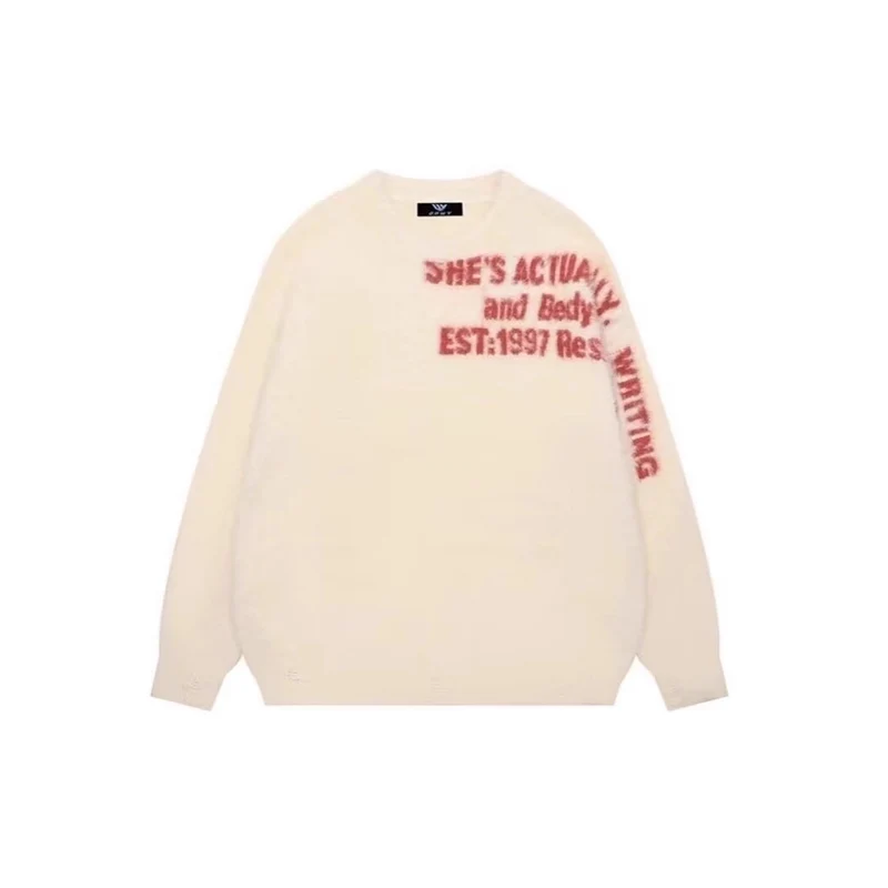 Damen Lässiger Oversized Pullover mit grafischem Print Nord Taschen