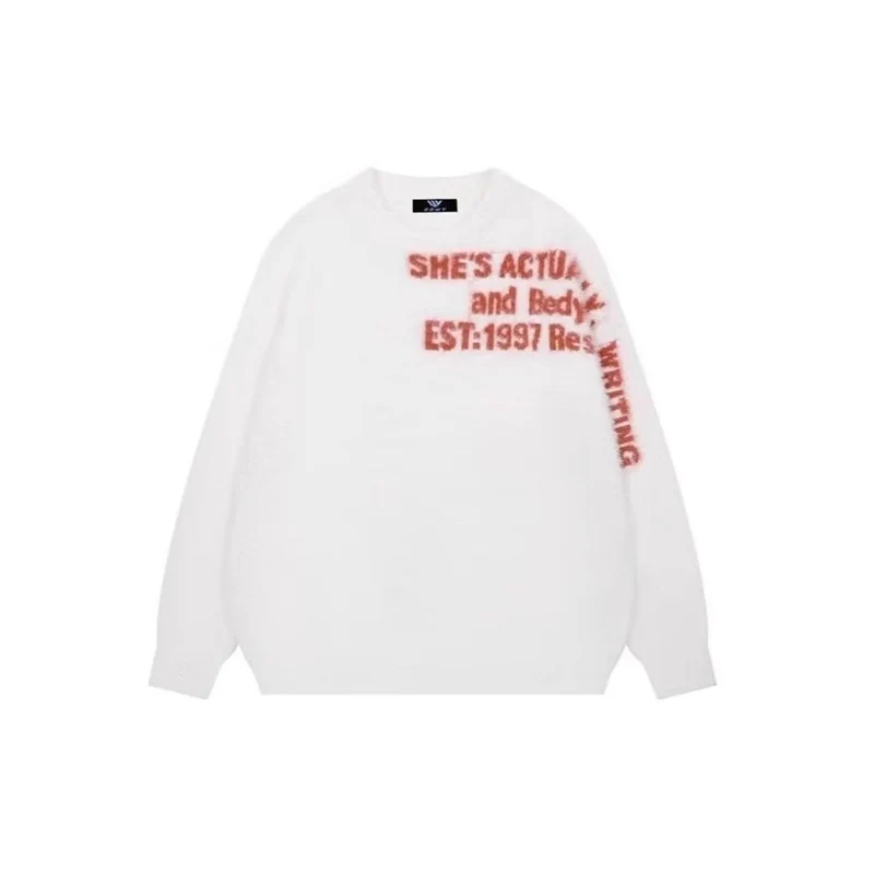 Damen Lässiger Oversized Pullover mit grafischem Print Nord Taschen