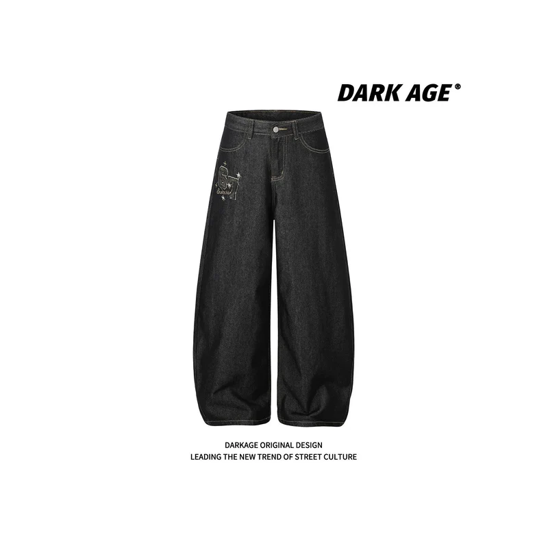 Damen Lässige Weitgeschnittene Jeans Nord Taschen
