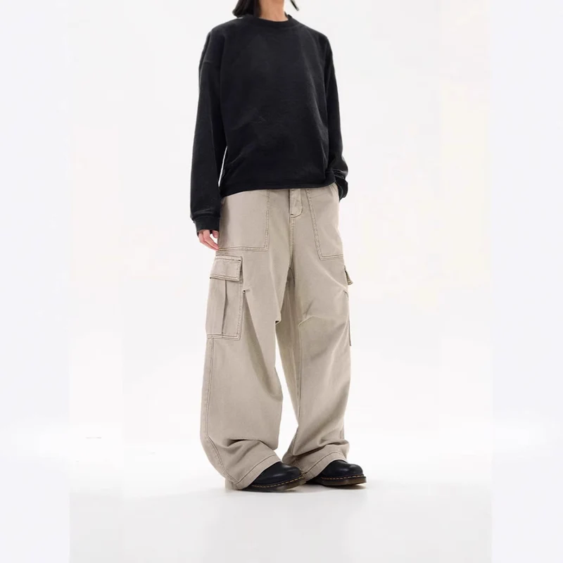 Damen Lässige Weitgeschnittene Cargo-Hose mit praktischen Taschen Nord Taschen
