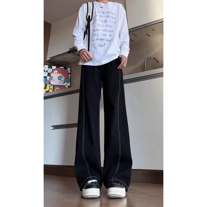 Damen Lässige High-Waist Schlaghose Nord Taschen