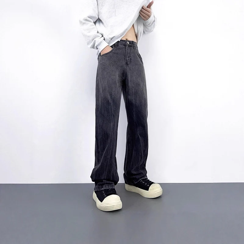 Damen Hohe Taille Baggy Jeans Nord Taschen